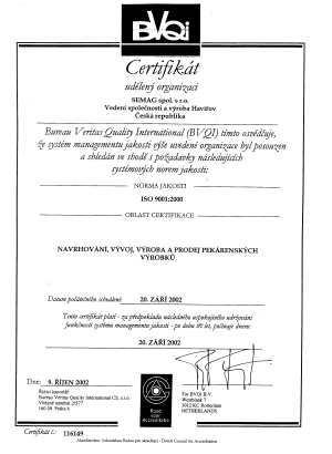 CERTIFIKACE DLE NORMY ISO 9001